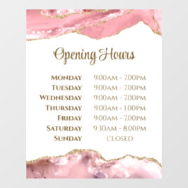 Pink Blush Agate Öffnungszeiten Fensterheber Fensteraufkleber