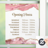 Pink Blush Agate Öffnungszeiten Fensterheber Fensteraufkleber (Zuhause)
