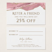 Pink Blush Agate-Referenzkarte (Vorne & Hinten)