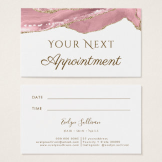 Pink Blush Agate Terminkarte