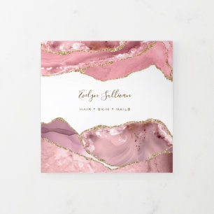 Pink Blush Agate Trifold Broschüre