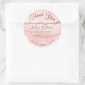 Pink Blush Agate Vielen Dank Runder Aufkleber (Tasche)