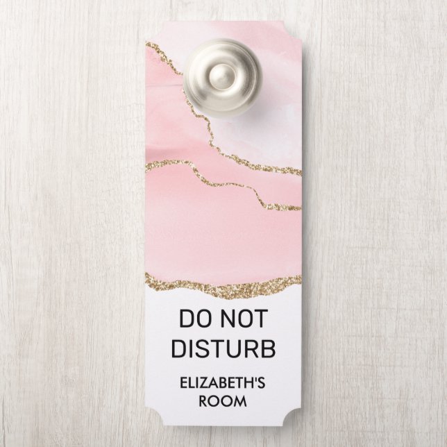 Pink Blush Agate Watercolor darf nicht beeinträcht Türanhänger (Auf Knauf)