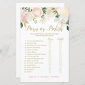 Pink Blush and Gold Brautparty Game DRUCKT (Vorne/Hinten)