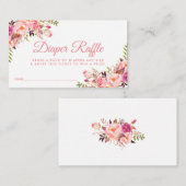 Pink Blush Baby Duschdusche Windeln Raffle Ticketk Begleitkarte (Vorne/Hinten)