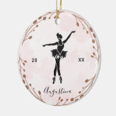 Pink Blush Ballett Tänzer Ballerina Name & Year Keramik Ornament (Links)