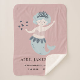 PINK BLUSH BLAUE KLEINE MERMAID BABY GEBURTSTATT SHERPADECKE