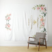 Pink Blush Bloral First Holy Communy Foto Prop Wandteppich (Beispiel (Horizontal))