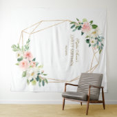 Pink Blush Blues Sweet 16 Foto Booth Prop Wandteppich (Beispiel (Horizontal))