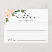 Pink Blush Blume Brautparty Ratschläge Karten (Vorderseite)