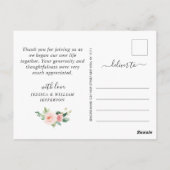 Pink Blush Blume Grüne Florenz Vielen Dank Postkarte (Rückseite)