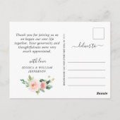 Pink Blush Blume Grüne Florenz Vielen Dank Postkarte (Rückseite)