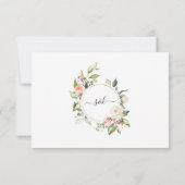 Pink Blush Blume Kalligraphie Hochzeit RSVP Karte (Rückseite)