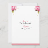 Pink Blush Blumengrün Afrikanischer Amerikaner Einladung (Rückseite)