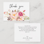 Pink Blush Blütenblüte - Weiß Klein Danke Mitteilungskarte (Vorne/Hinten)