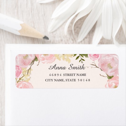 Pink Blush Botanisches Blumenzettel (Insitu)