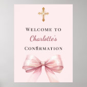 Pink blush bow Confirmation welcome Poster (Vorne)