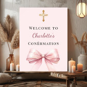 Pink blush bow Confirmation welcome Poster