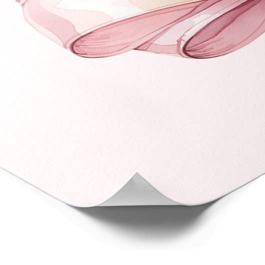 Pink blush bow First Holy Communion welcome Poster (Ecke)