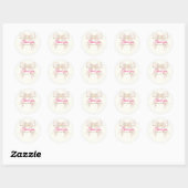 Pink Blush Bow Princess Ribbon Thank You Sticker (Blatt)