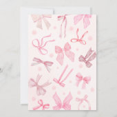 Pink Blush & Bows Kinderdusche Einladung (Rückseite)