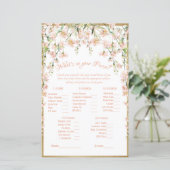 Pink Blush Brautparty Game (Stehend Vorderseite)