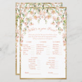 Pink Blush Brautparty Game (Vorne/Hinten)