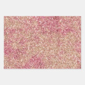 Pink Blush Bronze Ombre Sparkle Glitzer Geschenkpapier Set (Vorderseite 2)