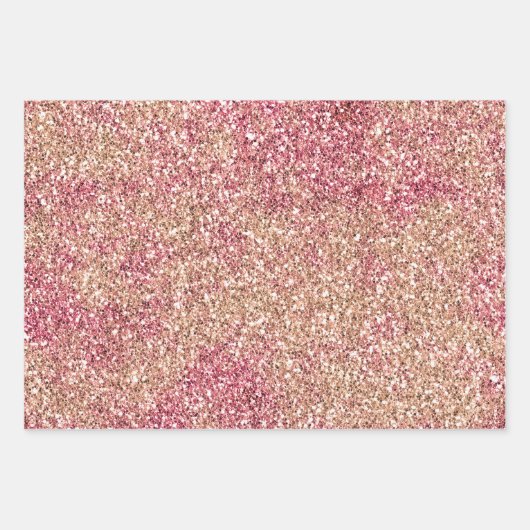 Pink Blush Bronze Ombre Sparkle Glitzer Geschenkpapier Set (Vorderseite 2)