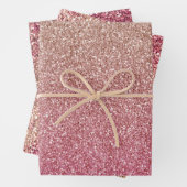 Pink Blush Bronze Ombre Sparkle Glitzer Geschenkpapier Set (Beispiel)