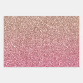 Pink Blush Bronze Ombre Sparkle Glitzer Geschenkpapier Set (Vorderseite)