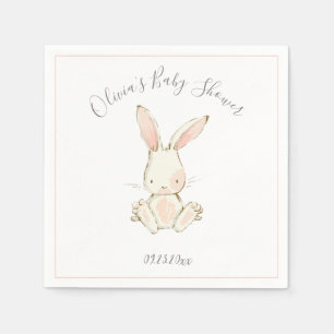 Pink Blush Bunny Girl Babydusche Serviette