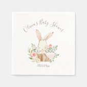Pink Blush Bunny Rabbit Girl Babydusche Serviette (Vorderseite)
