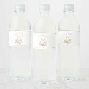 Pink Blush Bunny Rabbit Girl Babydusche Wasserflaschenetikett