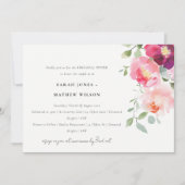 Pink Blush Burgund Rose Probe Abendessen Einladung (Vorderseite)