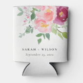 Pink Blush Burgund Rose Wasserfarbenprägung Dosenkühler (Vorderseite)