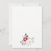 Pink Blush Burgund Rose Wasserfarbenprägung Einladung (Rückseite)