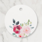 Pink Blush Burgund Rose Wasserfarbenprägung Geschenkanhänger (Rückseite)