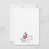 Pink Blush Burgund Rose Wasserfarbenprägung RSVP Karte (Rückseite)