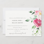 Pink Blush Burgund Rose Weekend Party Einladung (Vorderseite)