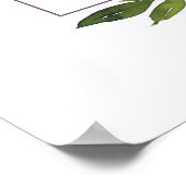 PINK BLUSH BURGUNDY FLORAL VERLOBUNG WILLKOMMEN POSTER (Ecke)