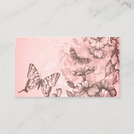 Pink Blush Butterfells Visitenkarte (Rückseite)