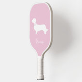 Pink blush champagne custom modern dachsund pickleball schläger (Links)