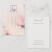 Pink Blush Cherry Blossom Logo Haarschnitt Display Visitenkarte (Vorne/Hinten)