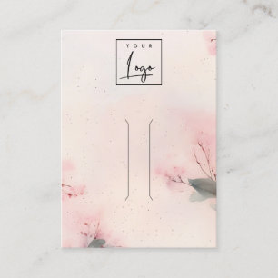 Pink Blush Cherry Blossom Logo Haarschnitt Display Visitenkarte
