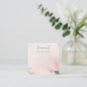 Pink Blush Cherry Blossom Stud Earring Holder Quadratische Visitenkarte (Stehend Vorderseite)