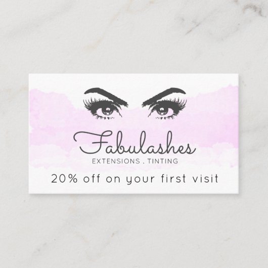 Pink Blush Cloud Makeup Artist Lash Services Rabattkarte (Vorderseite)