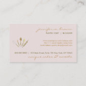 Pink Blush Cooking Konditorei Shop Tools Bäckerei Visitenkarte (Rückseite)