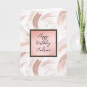 Pink Blush Cream Abstract Geburtstag Karte (Vorderseite)