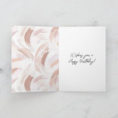 Pink Blush Cream Abstract Geburtstag Karte (Innenseite)